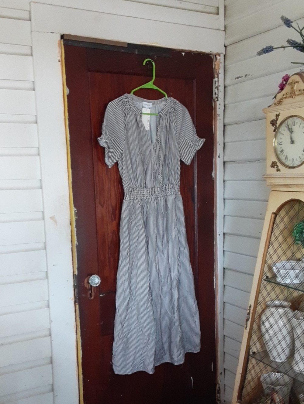 Evereve Black and White Striped Maxi Dress